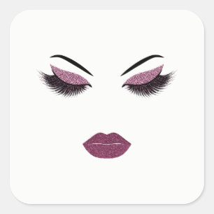 Sticker Carré Maquillage avec effet parties scintillant