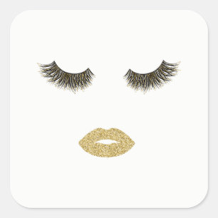 Sticker Carré Maquillage avec l'effet de parties scintillantes