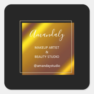 Sticker Carré Maquillage Beauty Shop MERCI NOIR