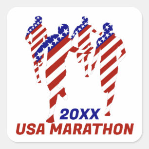 STICKER CARRÉ MARATHON / RELAIS PATRIOTIQUE USA