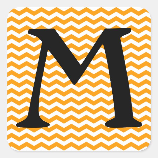 Sticker Carré Marbella Orange Wave Chevron (Devant)