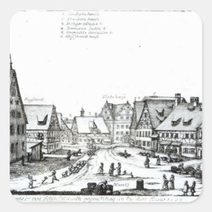 Sticker Carré Marché allemand, 1704