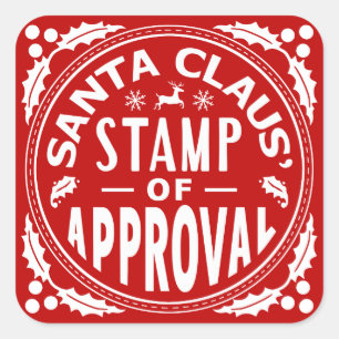 Sticker Carré Marche d'approbation du Père Noël