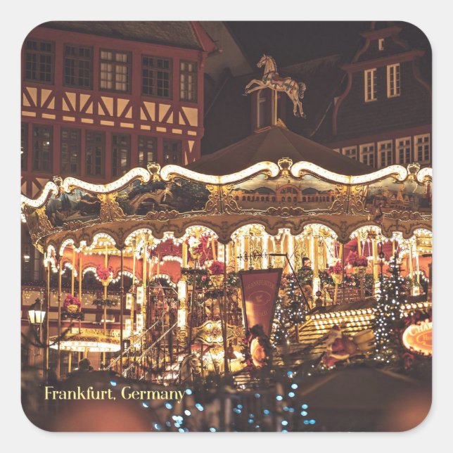 Sticker Carré Marché de Noël, Francfort, Allemagne (Devant)