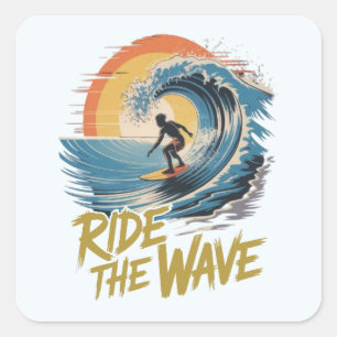 Sticker Carré Marcher la vague