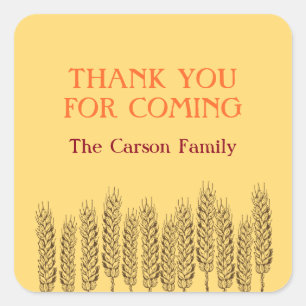 Sticker Carré Marches de blés champ jaune naturel Thanksgiving