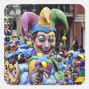 Sticker Carré Mardi Gras de la Nouvelle-Orléans