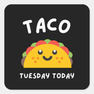 STICKER CARRÉ MARDI TACO AUJOURD'HUI