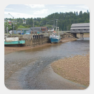 Sticker Carré Marée basse dans la baie de Fundy à St. Martins,