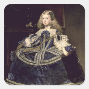 Sticker Carré Margarita d'Infanta dans le bleu, 1659