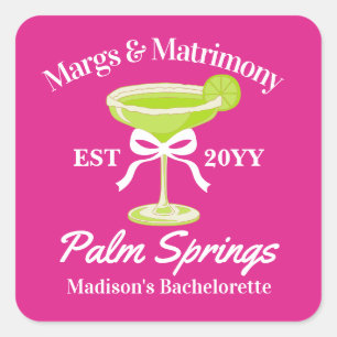 Sticker Carré Margs et Matrimoni Margaritas Enterrement de Vie d