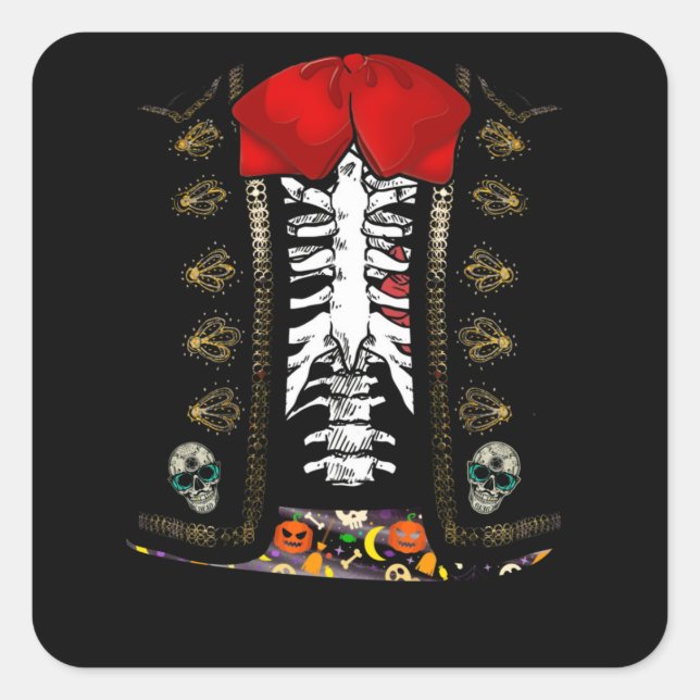 Sticker Carré Mariachi mexicain Halloween Charro Cinco De Mayo (Devant)