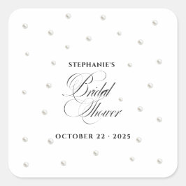 Sticker Carré Mariage Blanc Perles Réception