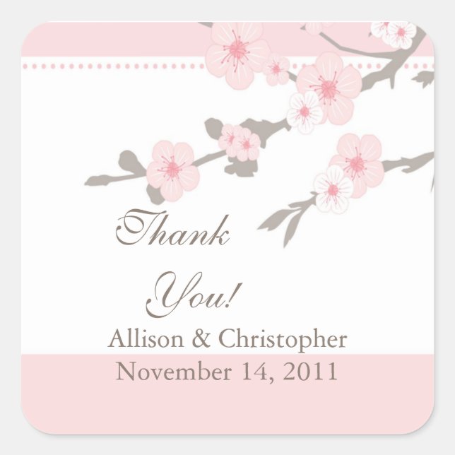 Sticker Carré Mariage Cherry Blossom (Devant)