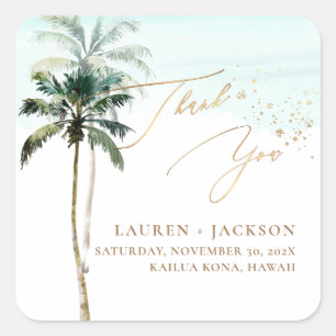 Sticker Carré Mariage chic paradis tropical ArtsApp