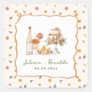 Sticker Carré Mariage Citron Italien Fantaisiste