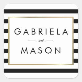 Sticker Carré Mariage de bande classique | Faux Gold Foil