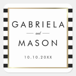 Sticker Carré Mariage de bande classique | Faux Gold Foil