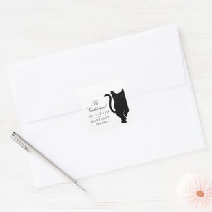 Sticker Carré Mariage de chat noir Whimsical moderne