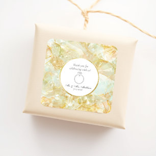 Sticker Carré Mariage de cristal de coupe de champagne