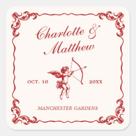 Sticker Carré Mariage de Cupid'Arrow Red Vintage