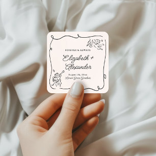 Sticker Carré Mariage de Cupidons Fantaisistes et Capricieux
