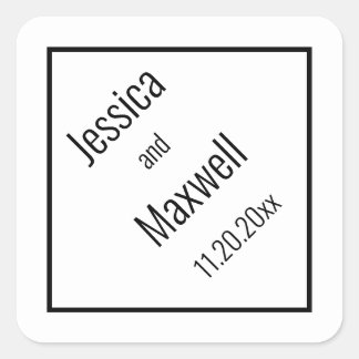 Sticker Carré Mariage de diamant BW moderne simple géométrique