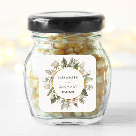 Sticker Carré Mariage de germe romantique ivoire