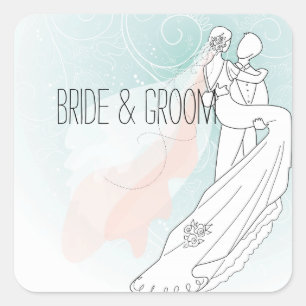 Sticker Carré Mariage de mariée et de chambre