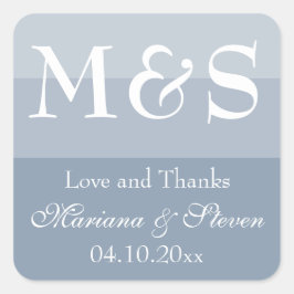Sticker Carré Mariage de script moderne bleu foncé