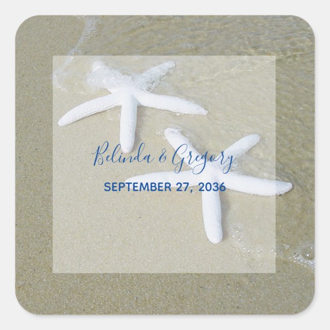 Sticker Carré Mariage de Starfish Beach (Devant)