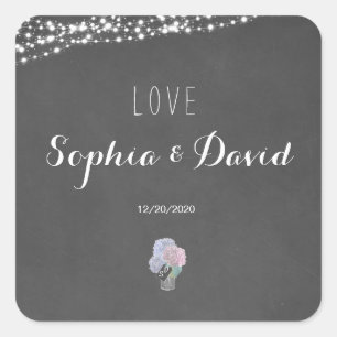 Sticker Carré Mariage de tableau de bord Mason Jar