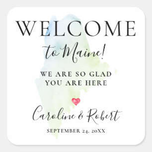 Sticker Carré Mariage Destination Bienvenue Invités Favoriser Ca