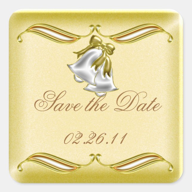 Sticker Carré Mariage d'or (Devant)