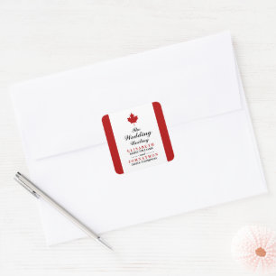 Sticker Carré Mariage du drapeau canadien