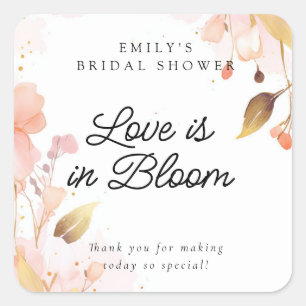 Sticker Carré Mariage Fleurissant Shower de Mariée