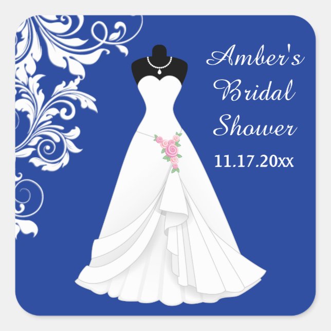 Sticker Carré Mariage gown, tourbillonner sur la Fête des mariée (Devant)