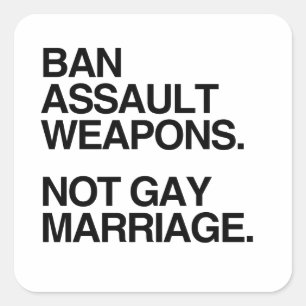STICKER CARRÉ MARIAGE HOMOSEXUEL D'ARMES D'ASSAUT D'INTERDICTION