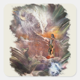 Sticker Carré Mariage indien américain Night Vignette