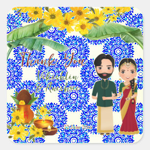 Sticker Carré Mariage indien du sud tamoul Telugu