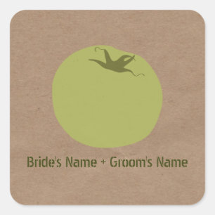 Sticker Carré Mariage inspiré par le marché agricole Tomate ve