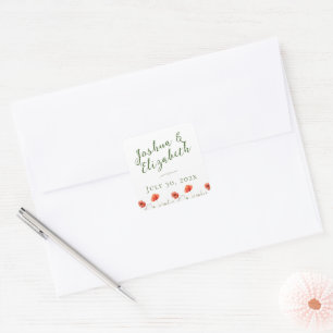 Sticker Carré Mariage minimaliste moderne des pies