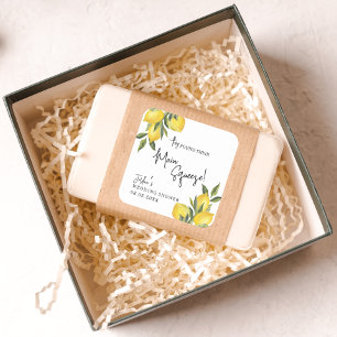 Sticker Carré Mariage ou Fête de Fiançailles Main Squeeze Lemons