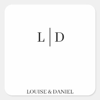 Sticker Carré Mariage personnalisé minimal et simple