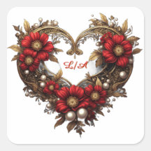 ✨ Mariage Romantique Avec Cœur De Fleurs Rouges ✨
