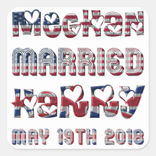 Sticker Carré Mariage royal Meghan Markle Prince Harry