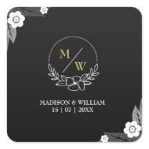 Mariage simple noir et blanc élégant