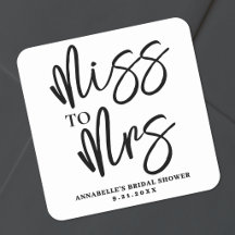 Mariage Simple Script Noir et Blanc pour une Baby 