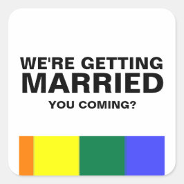 Sticker Carré Mariage Sonne Gay Fun Rainbow Pride
