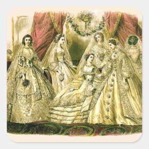Sticker Carré Mariage victorien